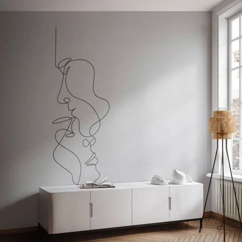 Papier Peint Autocollant Deluxe Sticker - Chaleur de désir renaissant - Graphique, Couple amoureux, Baiser - 500x350 cm