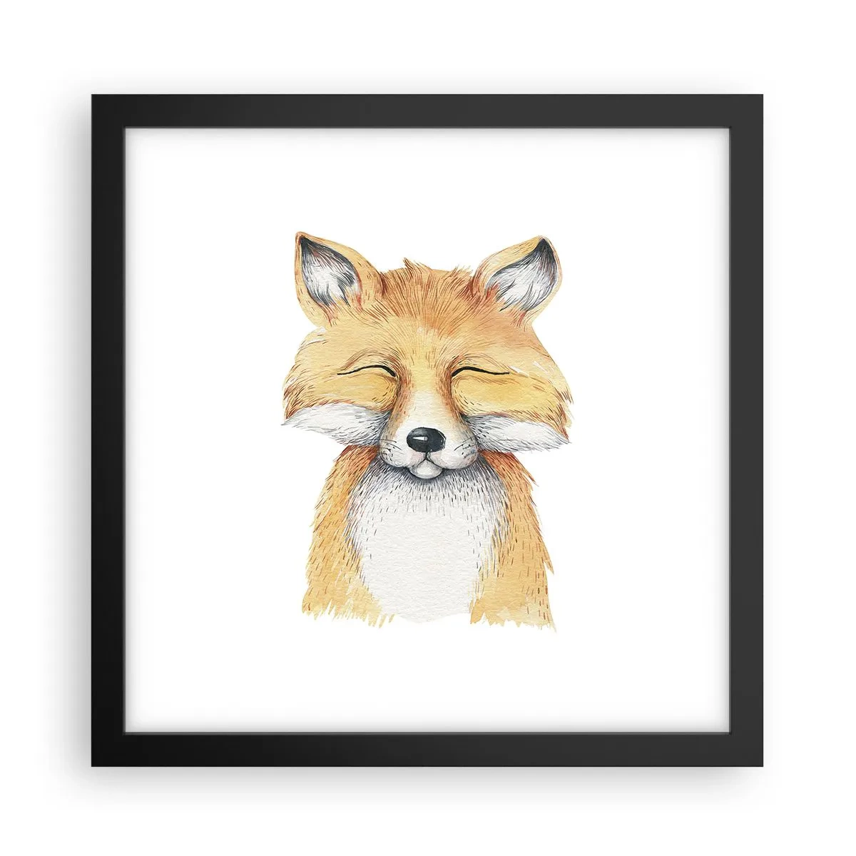 Affiche dans un cadre noir - Poster - Humeurs de renard - 30x30 cm