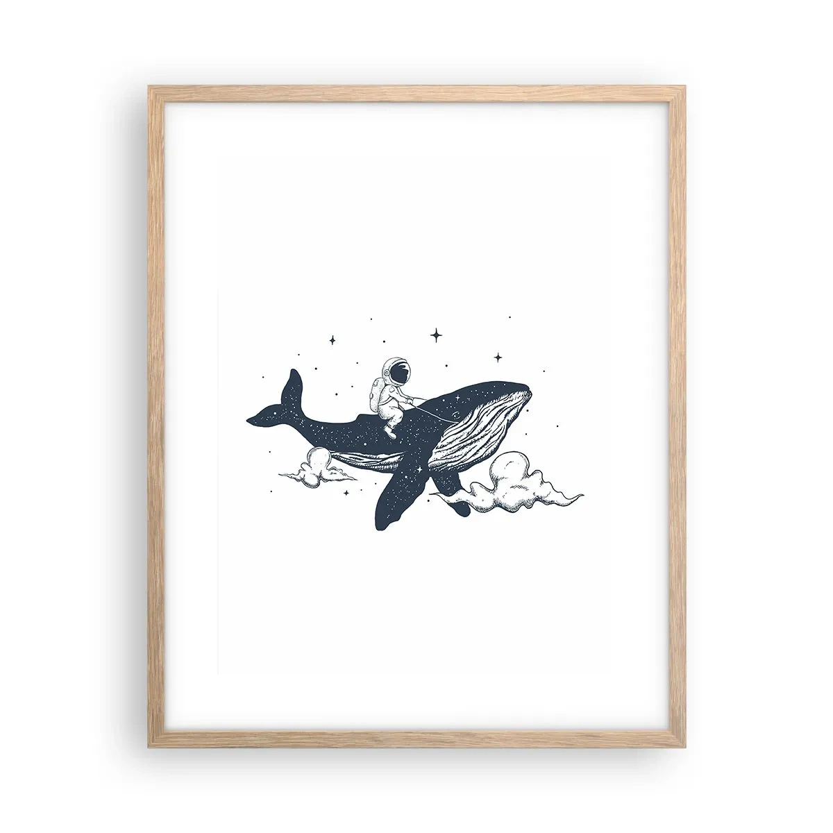 Affiche dans un chêne clair - Poster - Aventure spatiale - 40x50 cm