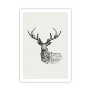 Affiche - Poster - Cerf dans un style cubique - 70x100 cm