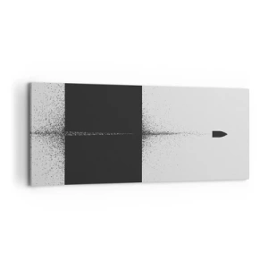 Impression sur toile - Image sur toile - Un projectile symbolique dans un style minimaliste et abstrait. - 120x50cm - Droit au but - Décoration murale moderne pour le salon et la chambre ARTTOR