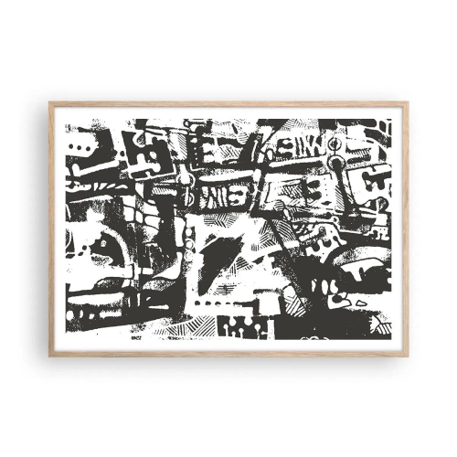 Affiche dans un chêne clair - Poster - Ordre ou chaos? - 100x70 cm