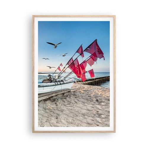 Affiche dans un chêne clair - Poster - Repos mérité - 70x100 cm