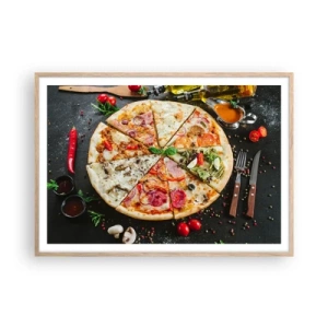 Affiche dans un chêne clair - Poster - Une gamme de saveurs - 100x70 cm