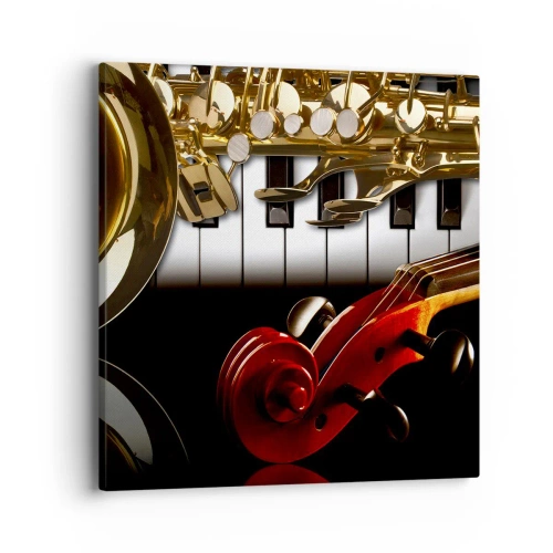 Impression sur toile - Image sur toile - Tôle, bois et ivoire - 40x40 cm