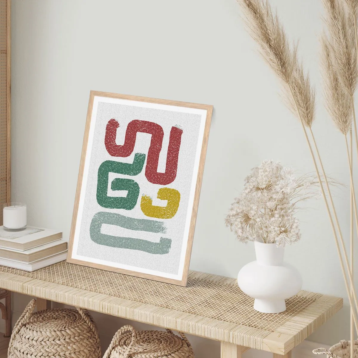 Affiche dans un chêne clair - Poster - Dans une langue inconnue - 50x70 cm