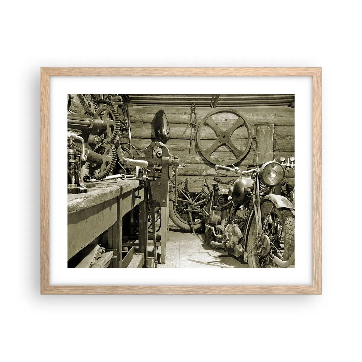 Affiche dans un chêne clair - Poster - Dans le hangar de l'oncle Władek - 50x40 cm