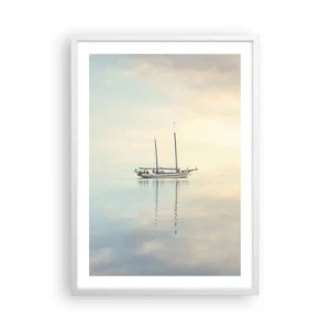 Affiche dans un cadre blanc - Poster - Dans une mer de silence - 50x70 cm