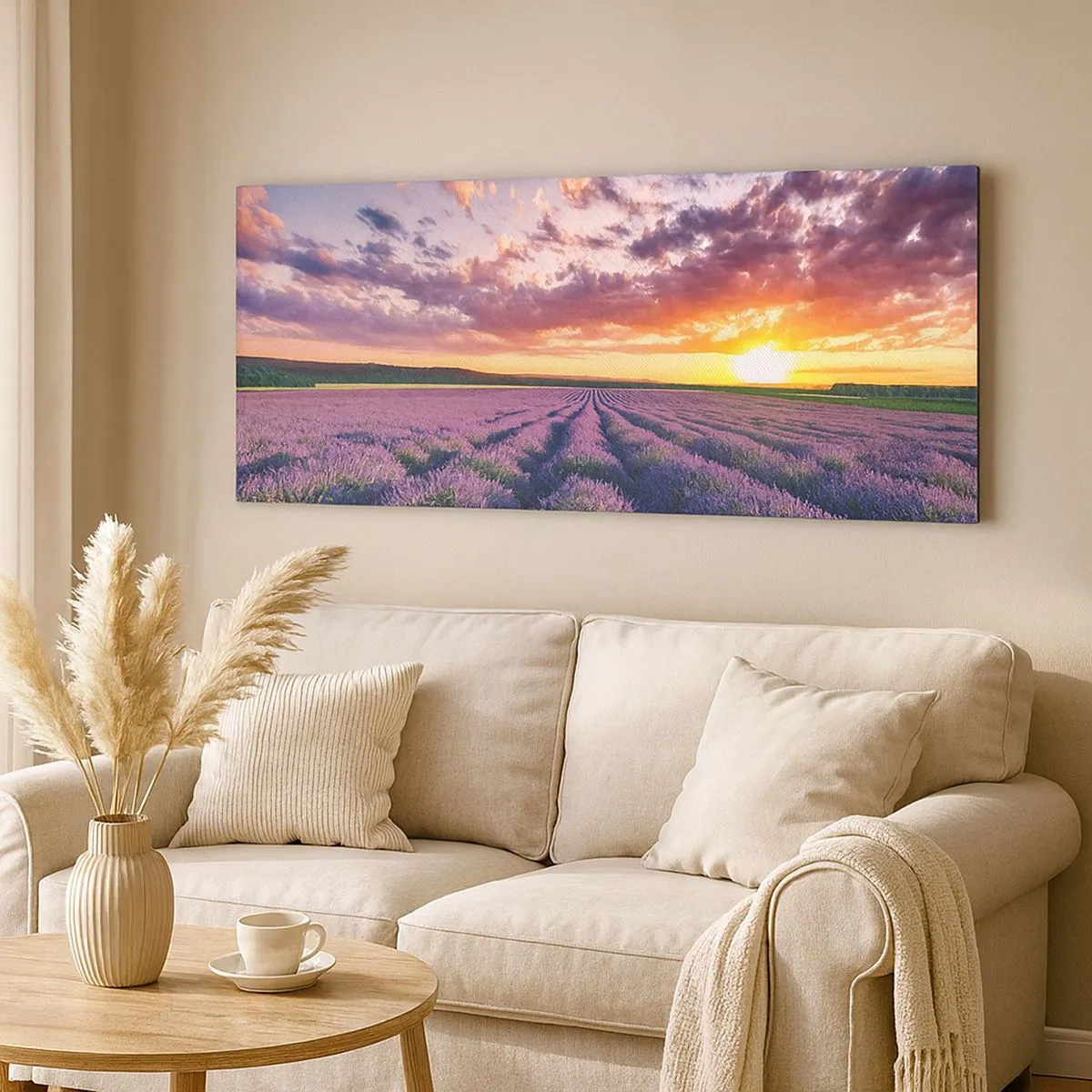 Impression sur toile - Image sur toile - Monde de lavande - 100x40 cm