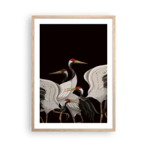 Affiche dans un chêne clair - Poster - Histoire d'oiseaux - 50x70 cm