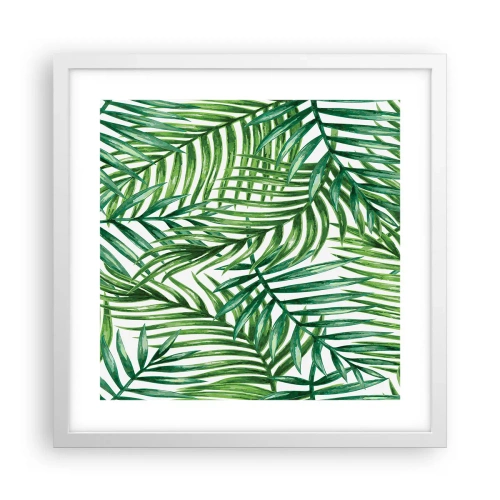 Affiche dans un cadre blanc - Poster - Sous la canopée verte - 40x40 cm