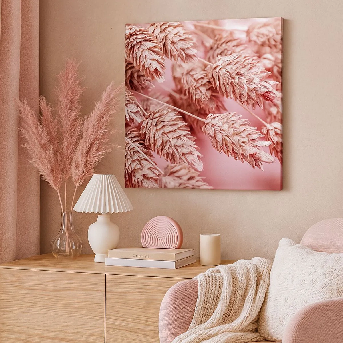 Impression sur toile - Image sur toile - Une cascade florale en rose - 30x30 cm
