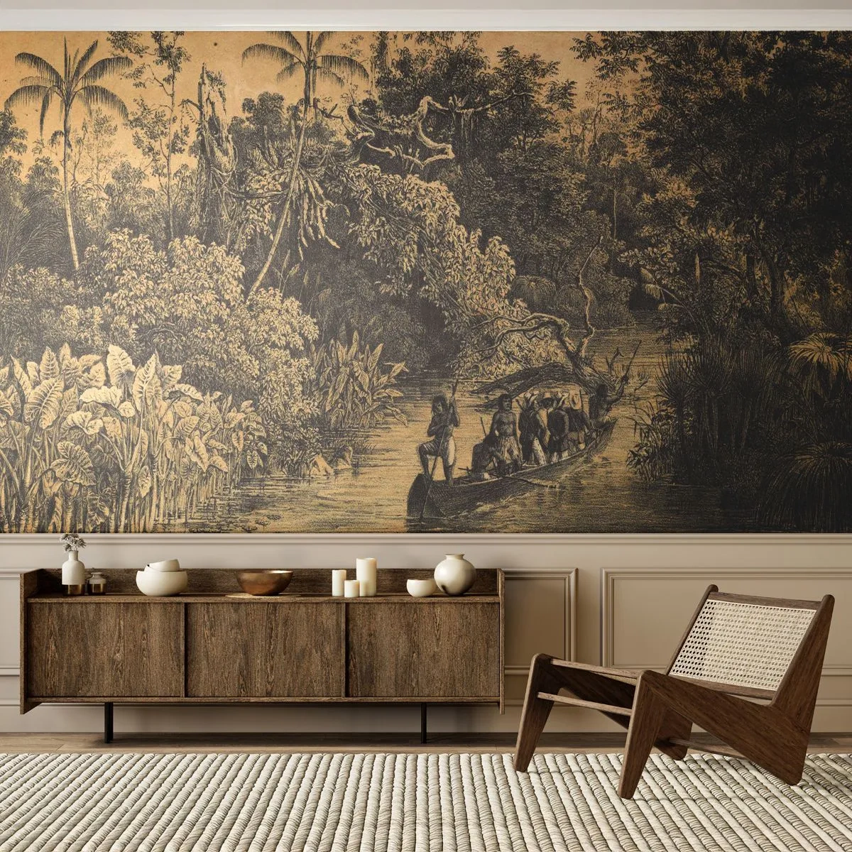 Papier Peint Autocollant Deluxe Sticker - Expédition à la source - Jungle, Amazonie, Tropiques - 350x256 cm