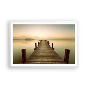 Affiche dans un cadre blanc - Poster - L'aube, les premières lueurs, le jour  - 91x61 cm