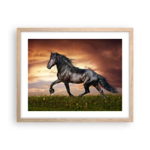 Affiche dans un chêne clair - Poster - Livres noirs - 50x40 cm