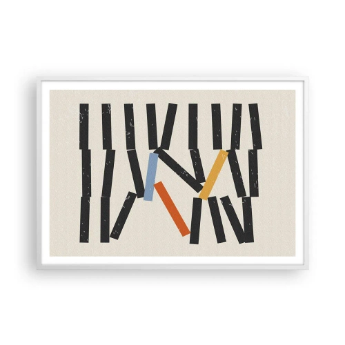 Affiche dans un cadre blanc - Poster - Dominos – composition - 100x70 cm