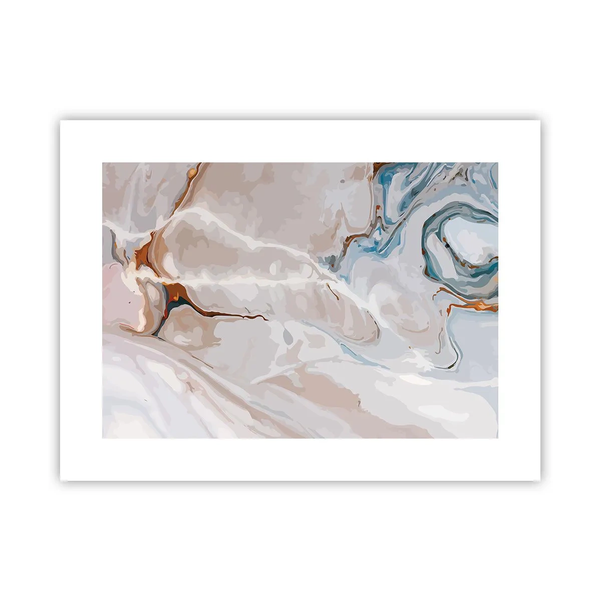 Affiche - Poster - Le bleu serpente sous le blanc - 40x30 cm