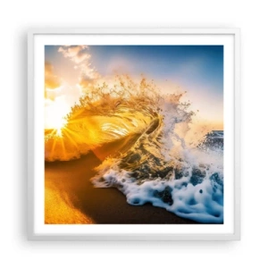 Affiche dans un cadre blanc - Poster - S'amuser dans le sable - 60x60 cm