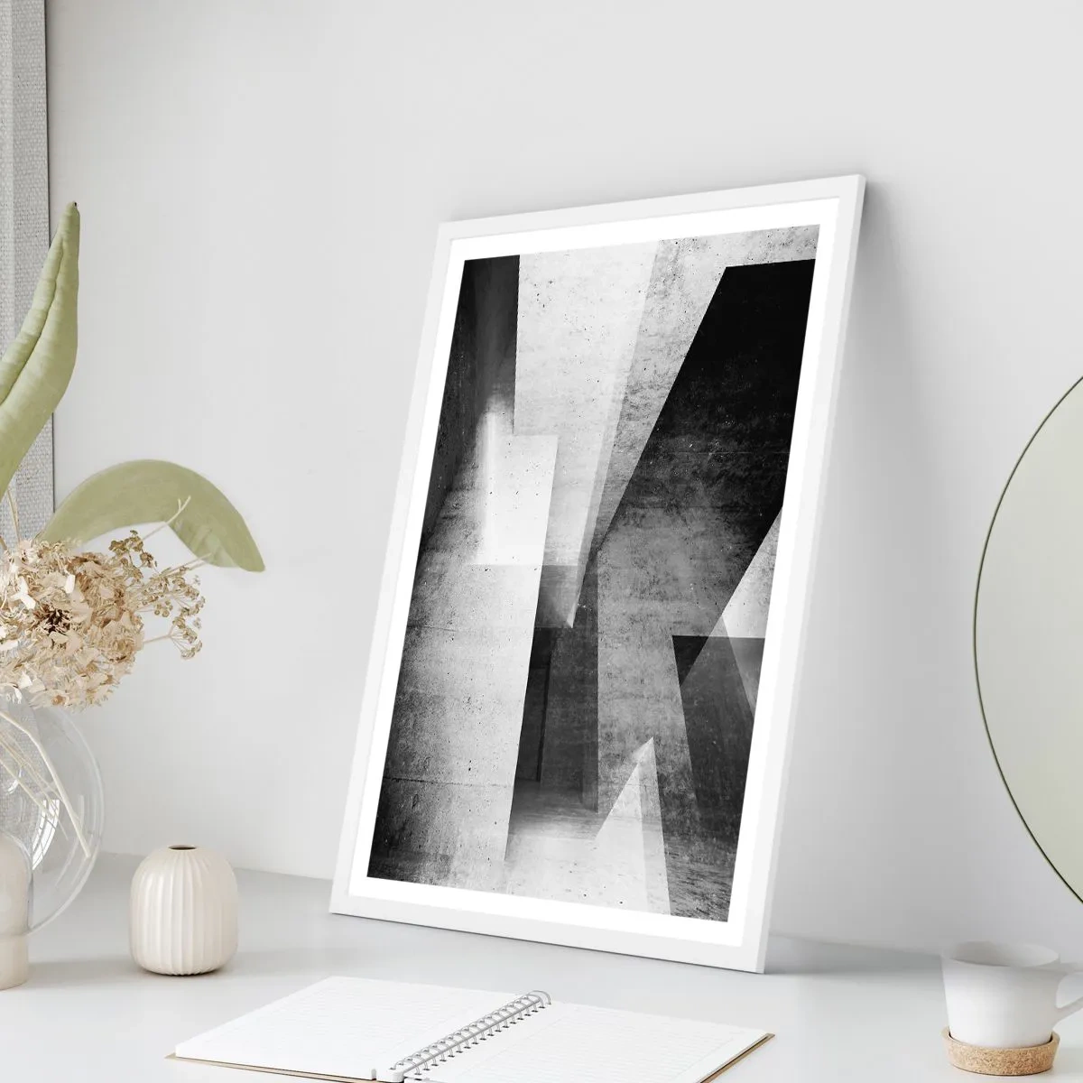 Affiche dans un cadre blanc - Poster - Structure de l'espace - 70x100 cm