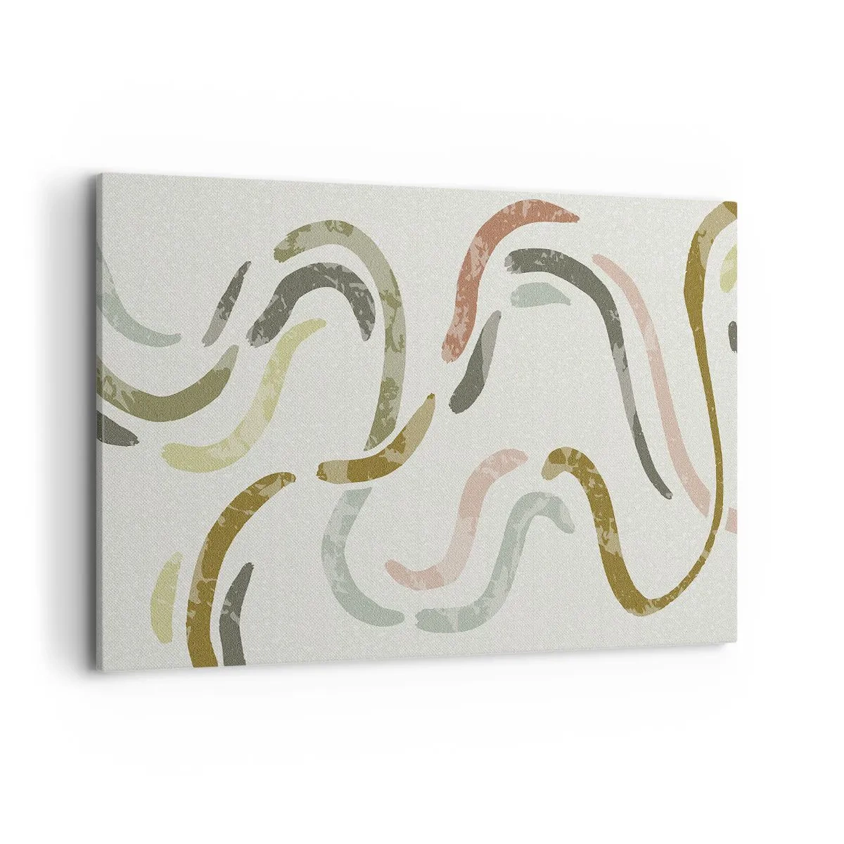 Impression sur toile - Image sur toile - Arcs abstraits aux couleurs pastel - 120x80cm - Une joyeuse danse de l'abstraction - Décoration murale moderne pour le salon et la chambre ARTTOR
