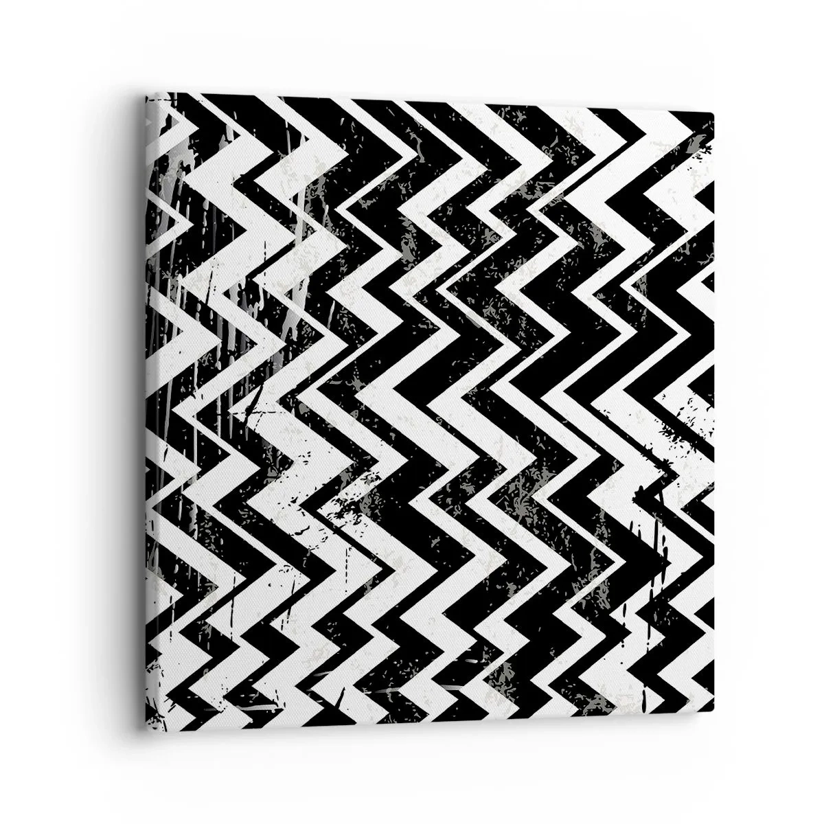 Impression sur toile - Image sur toile - Zig-blanc, zag-noir - 30x30 cm