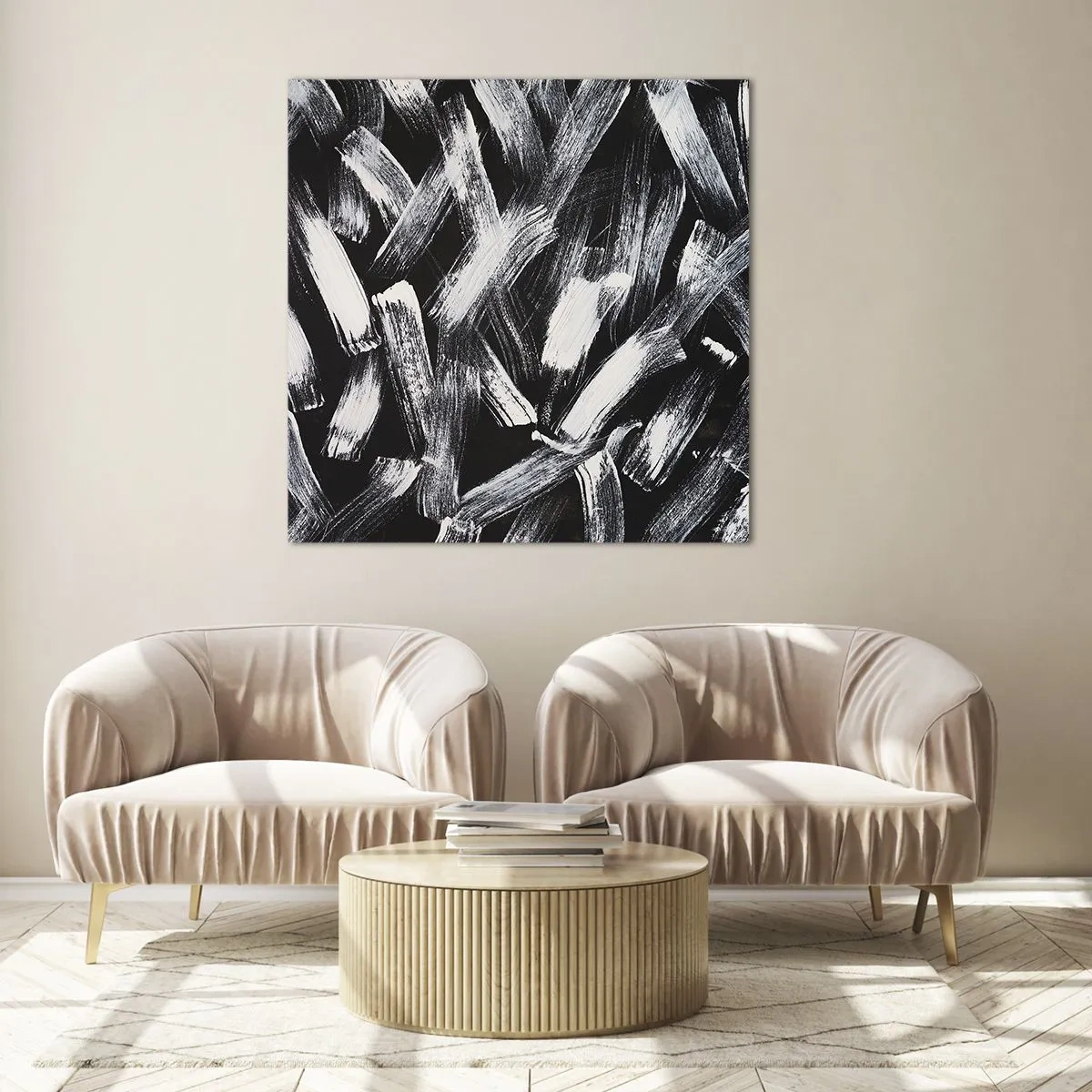 Impression sur verre - Image sur verre - L'abstraction dans l'esprit industriel - 30x30 cm