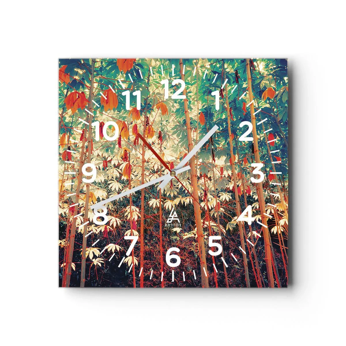 Horloge murale - Pendule murale - La vie secrète des feuilles - 30x30 cm