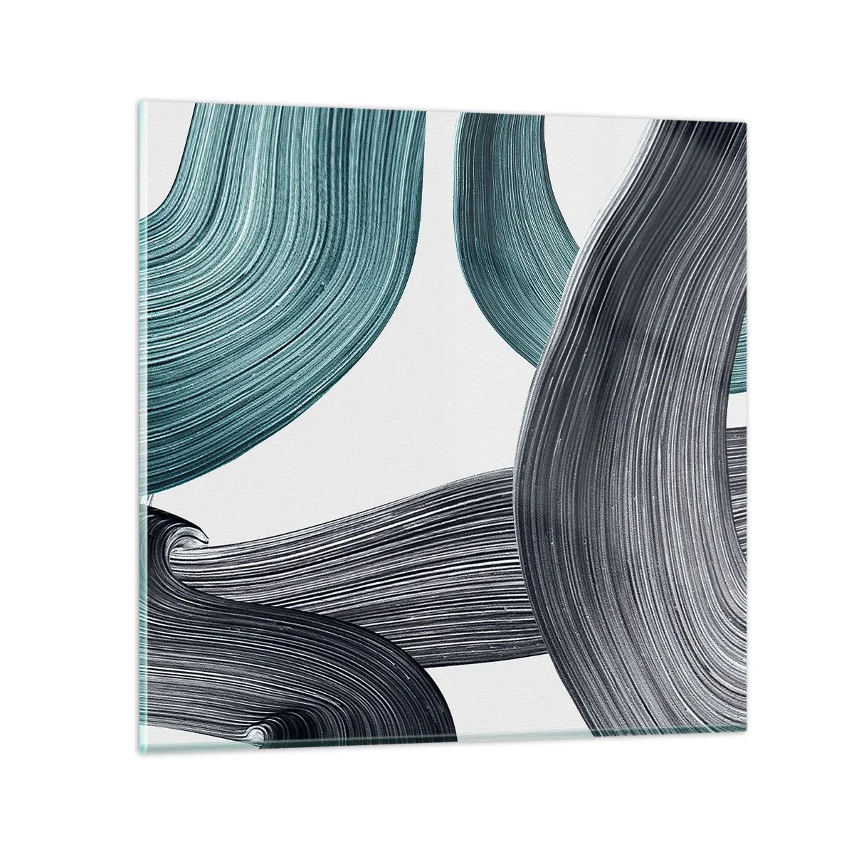 Impression sur verre - Image sur verre - Sentiers émeraude et noirs - 50x50 cm