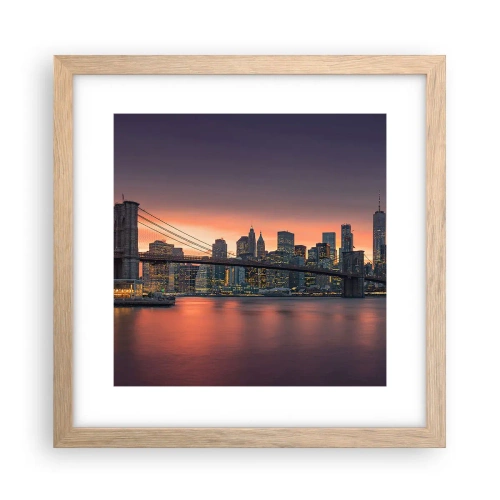 Affiche dans un chêne clair - Poster - Immergé dans le silence lilas - 30x30 cm