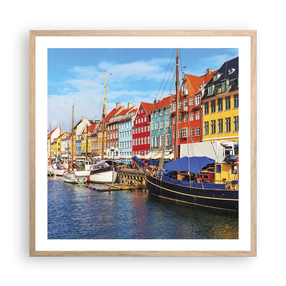 Affiche dans un chêne clair - Poster - Quai joyeux - 60x60 cm