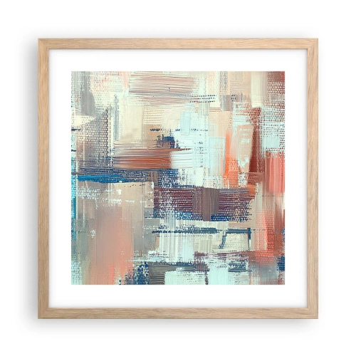 Affiche dans un chêne clair - Poster - Atteindre la lumière - 40x40 cm