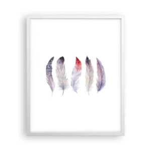 Affiche dans un cadre blanc - Poster - Délicat comme un brouillard multicolore - 40x50 cm