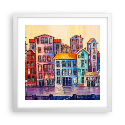 Affiche dans un cadre blanc - Poster - Une ville comme dans un conte de fées - 40x40 cm