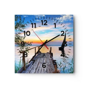 Horloge murale - Pendule murale - Bonsoir! - 40x40 cm