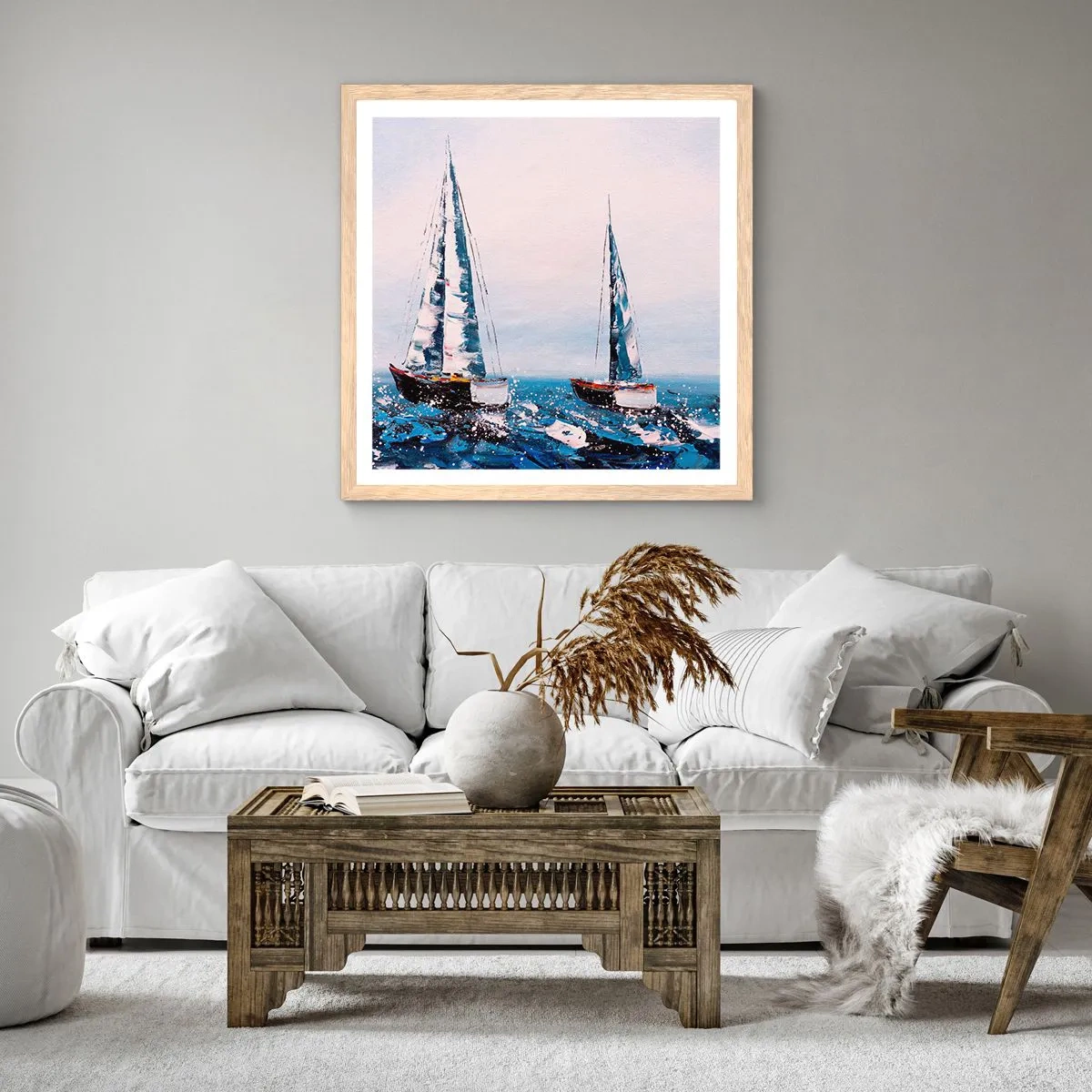 Affiche dans un chêne clair - Poster - Confrérie du vent - 50x50 cm