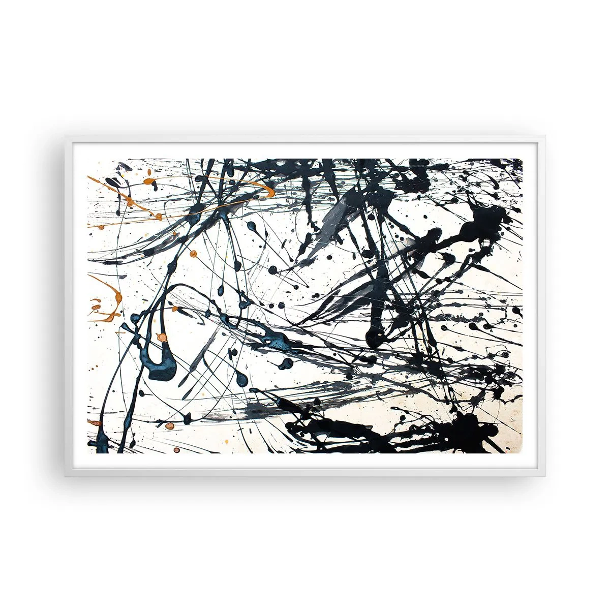 Affiche dans un cadre blanc - Poster - Abstraction expressionniste - 100x70 cm