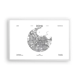 Affiche dans un cadre blanc - Poster - Anatomie de Doha - 91x61 cm