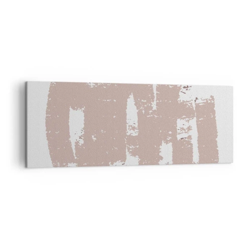 Impression sur toile - Image sur toile - Formes roses douces sur fond clair - 140x50cm - Abstraction en rose tendre - Décoration murale moderne pour le salon et la chambre ARTTOR