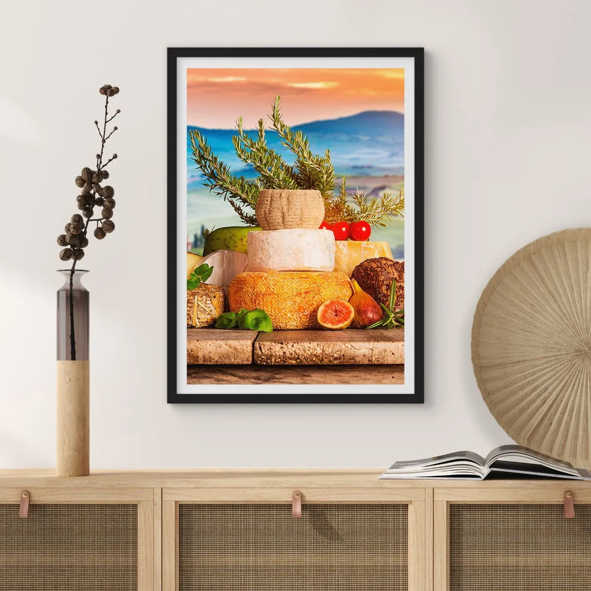 Affiche dans un cadre noir - Poster - La joie de vivre à l'italienne - 61x91 cm