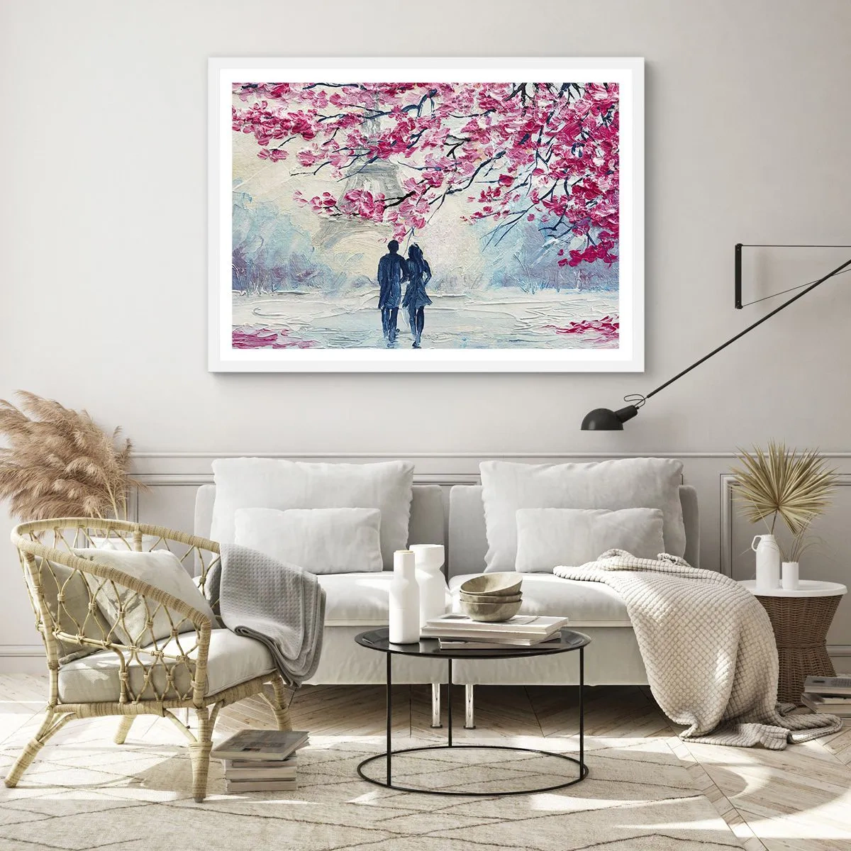 Affiche dans un cadre blanc - Poster - Ballade romantique - 40x30 cm