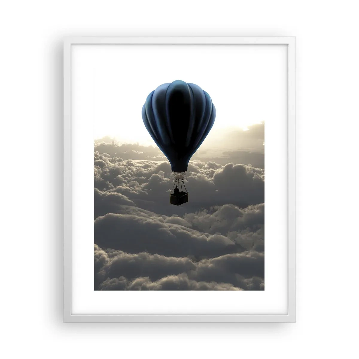 Affiche dans un cadre blanc - Poster - Un vagabond au dessus des nuages - 40x50 cm