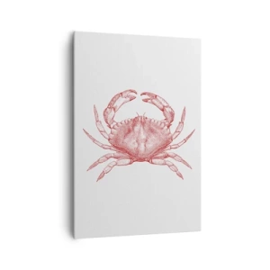 Impression sur toile - Image sur toile - Dessin d'un crabe dans une teinte rouge - 70x100cm - Le crabe des crabes - Décoration murale moderne pour le salon et la chambre ARTTOR
