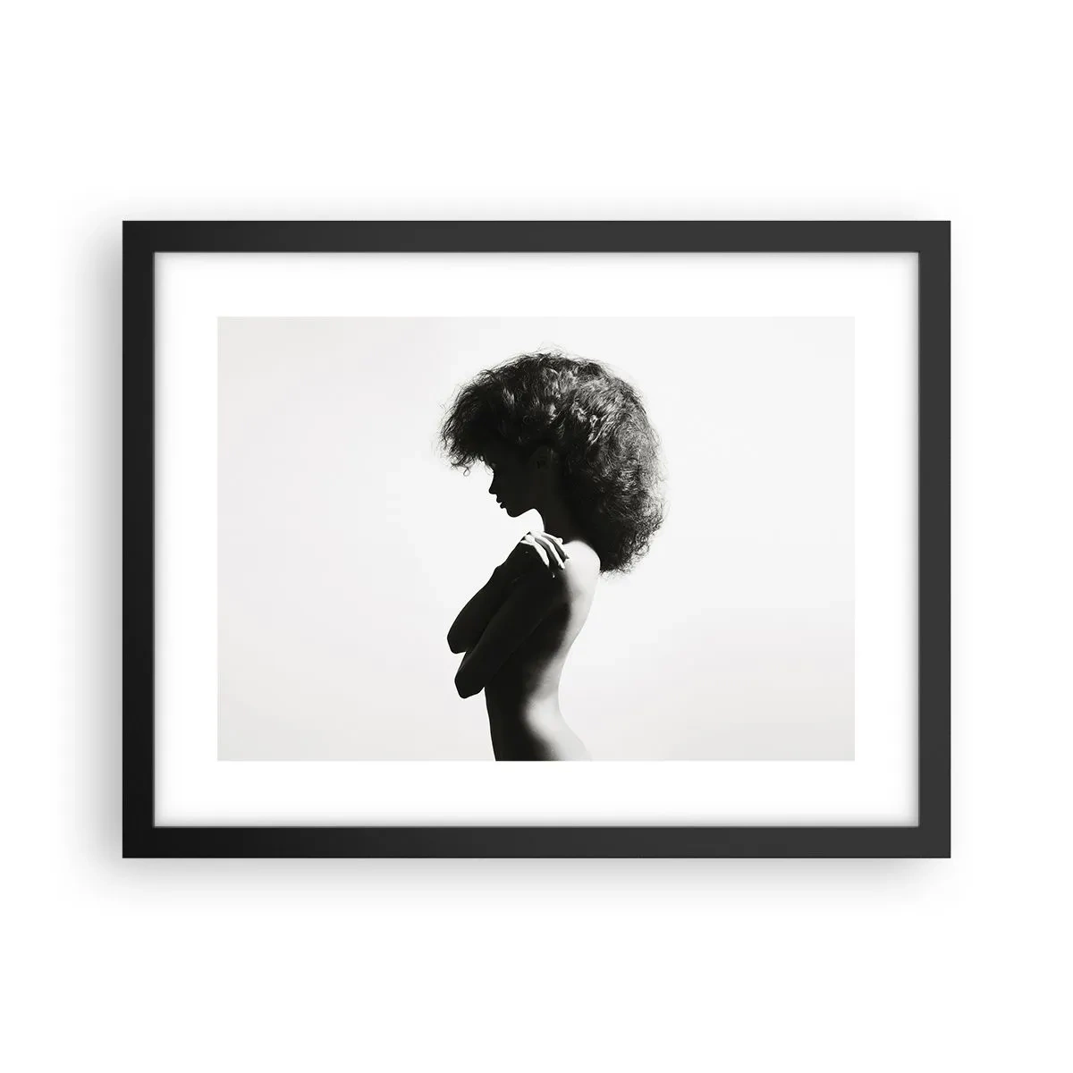 Affiche dans un cadre noir - Poster - Comme une fleur au bout d'une fine tige - 40x30 cm