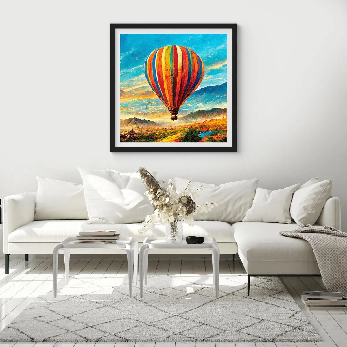 Affiche dans un cadre noir - Poster - Dans le silence on voit mieux - 40x40 cm