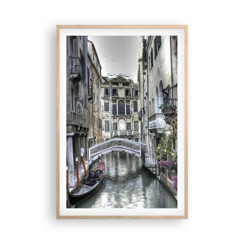 Affiche dans un chêne clair - Poster - Pendant des siècles dans une réflexion silencieuse - 61x91 cm