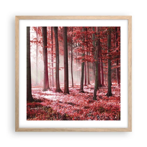 Affiche dans un chêne clair - Poster - Le rouge est tout aussi beau - 50x50 cm