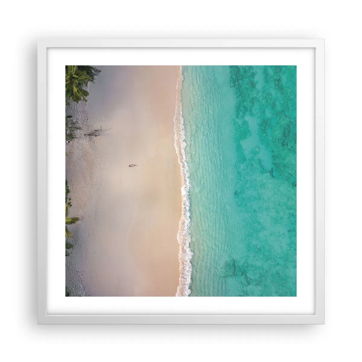 Affiche dans un cadre blanc - Poster - Plage paradisiaque - 50x50 cm