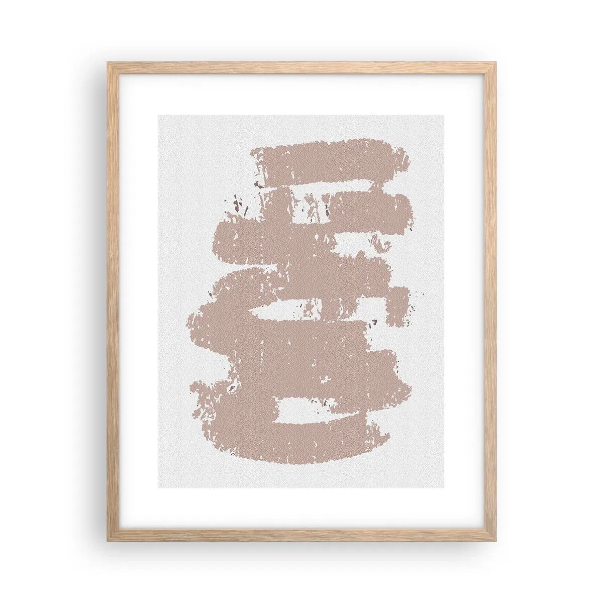 Affiche dans un chêne clair - Poster - Abstraction en rose tendre - 40x50 cm