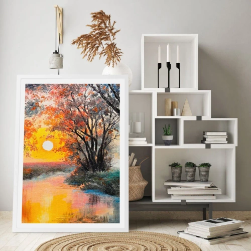 Affiche dans un cadre blanc - Poster - Climats de printemps - 70x100 cm