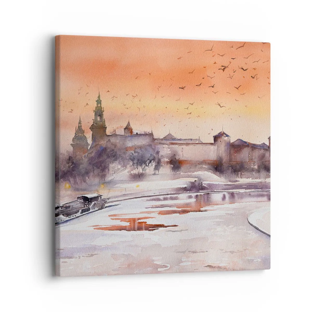 Impression sur toile - Image sur toile - Coucher de soleil royal - 30x30 cm